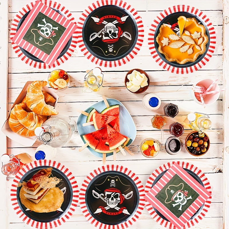 Pirate Party Supplies Set 20pcs Plates and Napkins