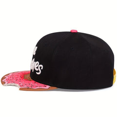 Donut Print Snapback Cap Unisex Hip Hop Hat Embroidery Cap For Women