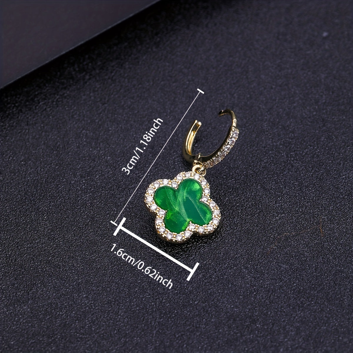 Men's Diamond Studded Earrings Clover Zircon