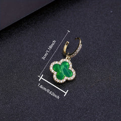 Men's Diamond Studded Earrings Clover Zircon