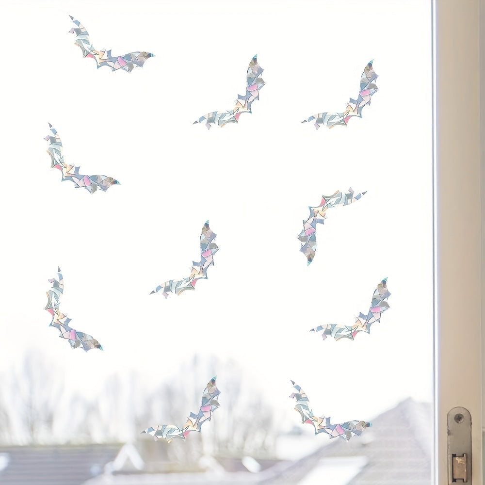 10pcs Bat Window Stickers Suncatcher Halloween Bat Glass Decal