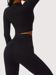 Yoga Set Long Sleeve Crop Top and Butt Lifting Leggings
