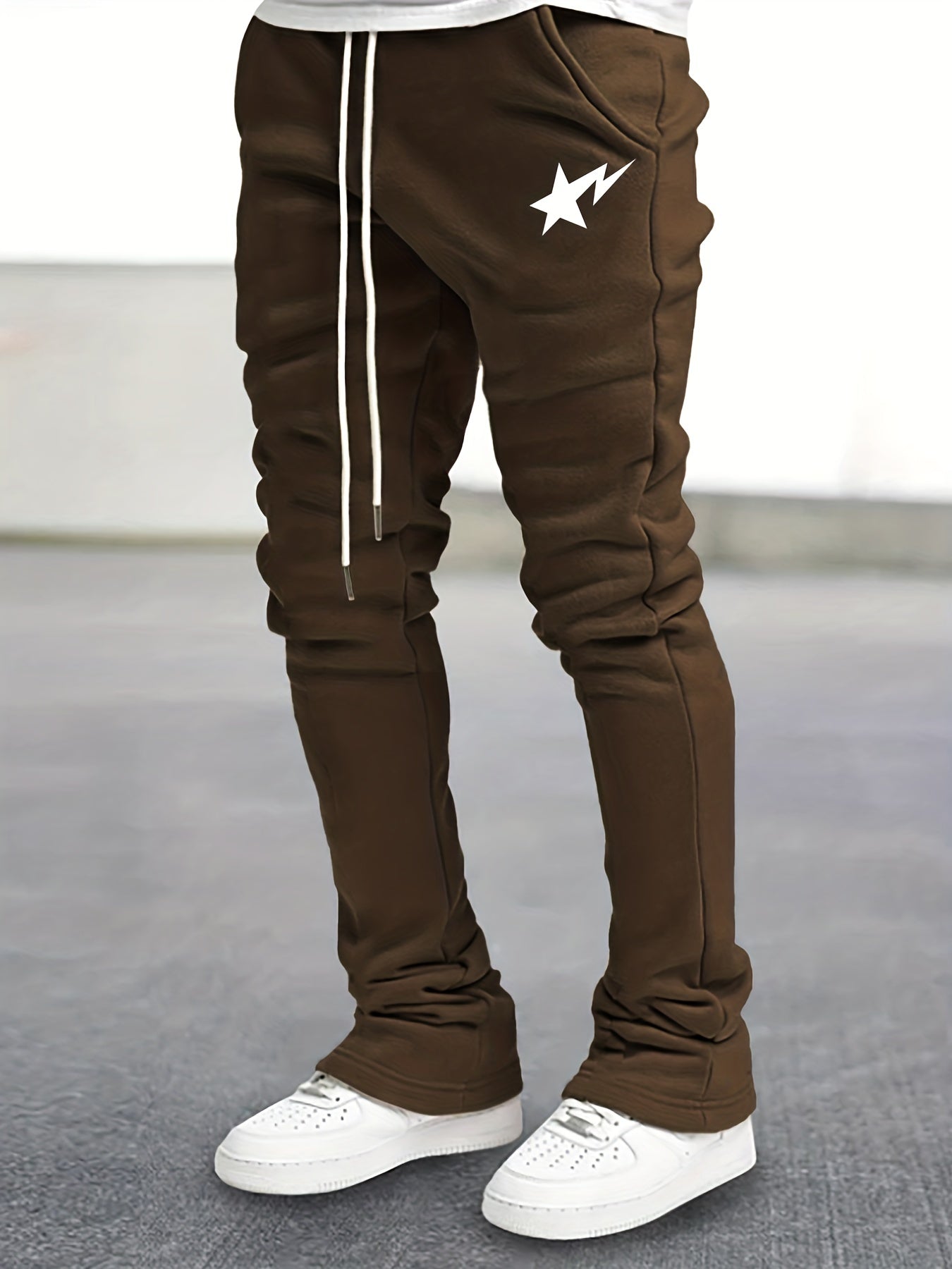 Star Print Men's Casual Jogger Pants With Pockets
