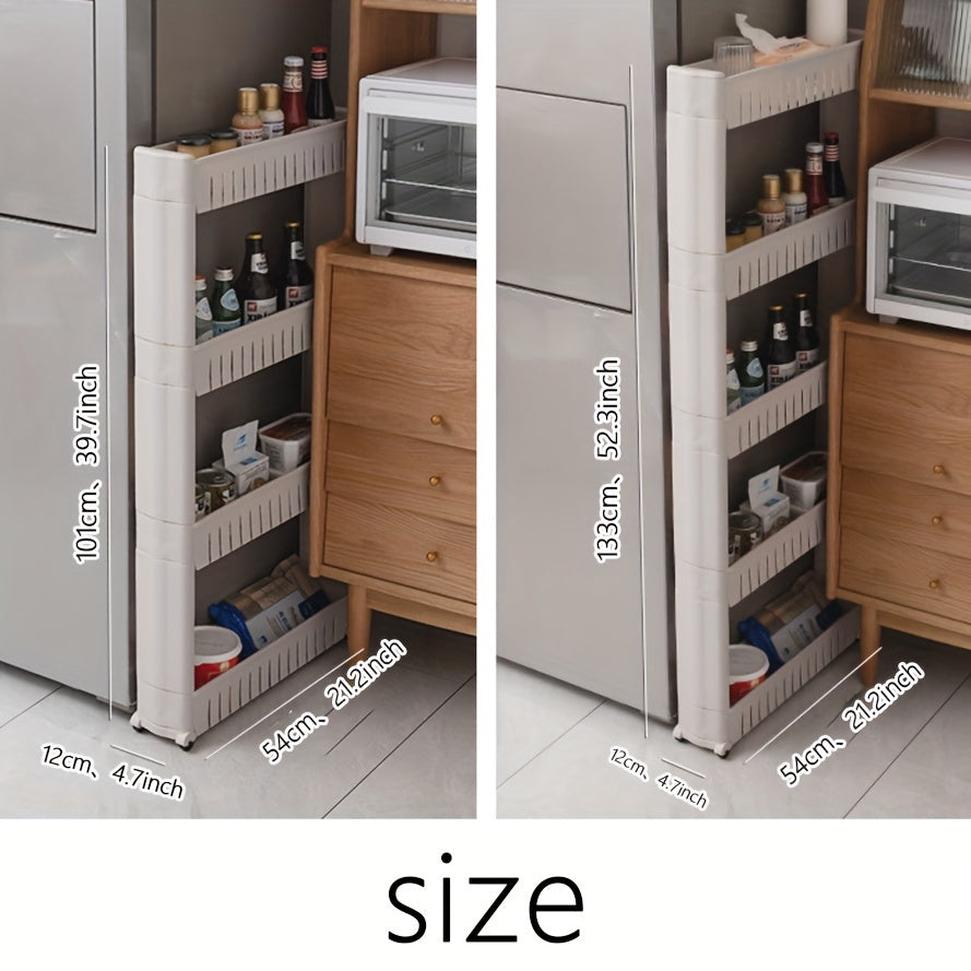 Slim Slide Out Pantry Storage Rack With 4 Large Baskets