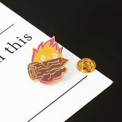 Anime Calcifer Enamel Pin Fire Elf Drip Oil Jewelry