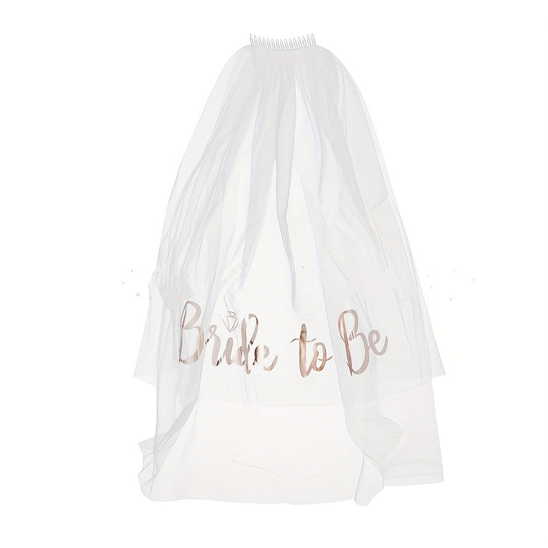 Bachelorette Party Veil & Headband Set for Bride To Be