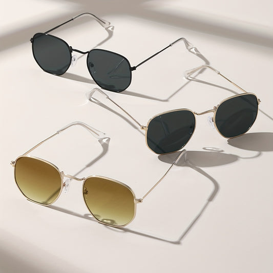Square Metal Sunglasses Anti Glare UV400