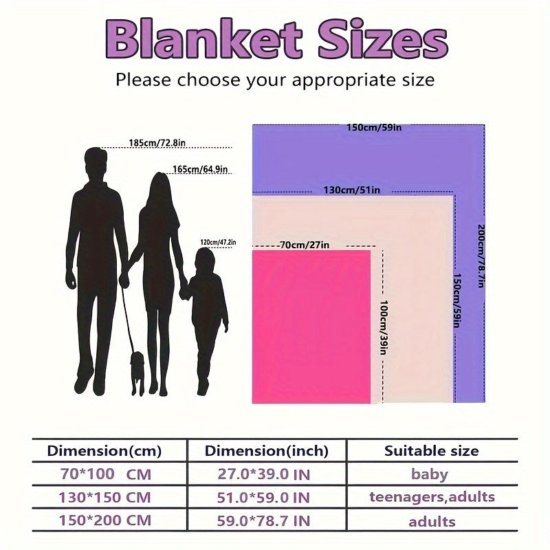 Digital Printed Flannel Blanket Soft Lightweight Warm for Sofa Bed Office Nap