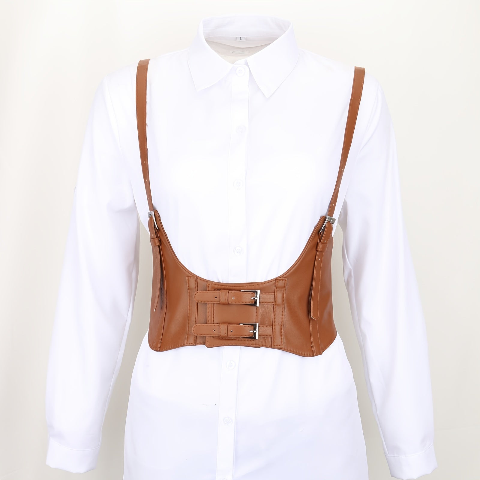 Women Wide Elastic Waist Belt Corset Suspender Harness