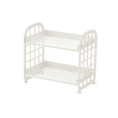 2 Tier Desktop Stationery Rack Storage Holder Plastic Shelf Makeup Organizer