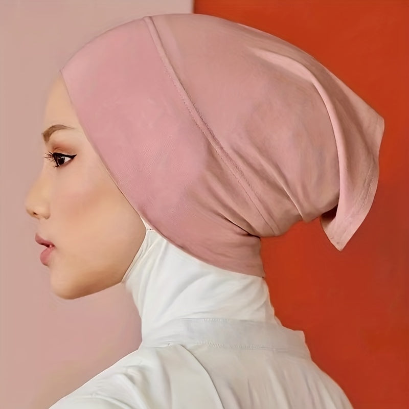 Soft Inner Hijab Hat Women Turban Cap Solid Head Wraps Breathable Underscarf