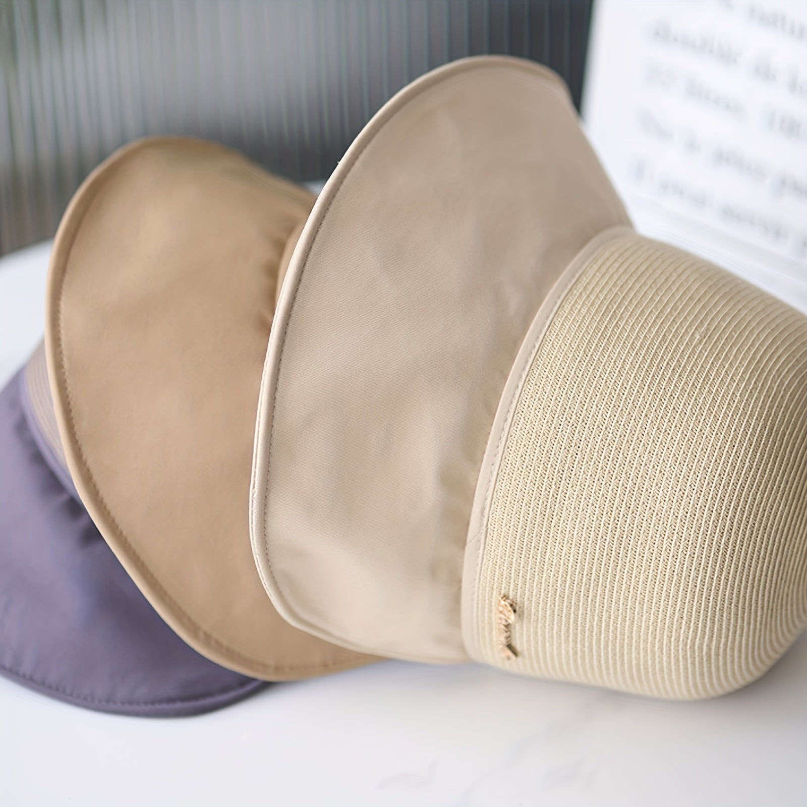 Wide Brim Ponytail Sun Hat UV Protection Bucket Hat for Women