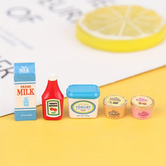 Dollhouse Food Set Tomato Sauce & Iced Yogurt Paper Toy Model