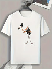 Creative Cartoon Print Men's Graphic T-shirt for Summer