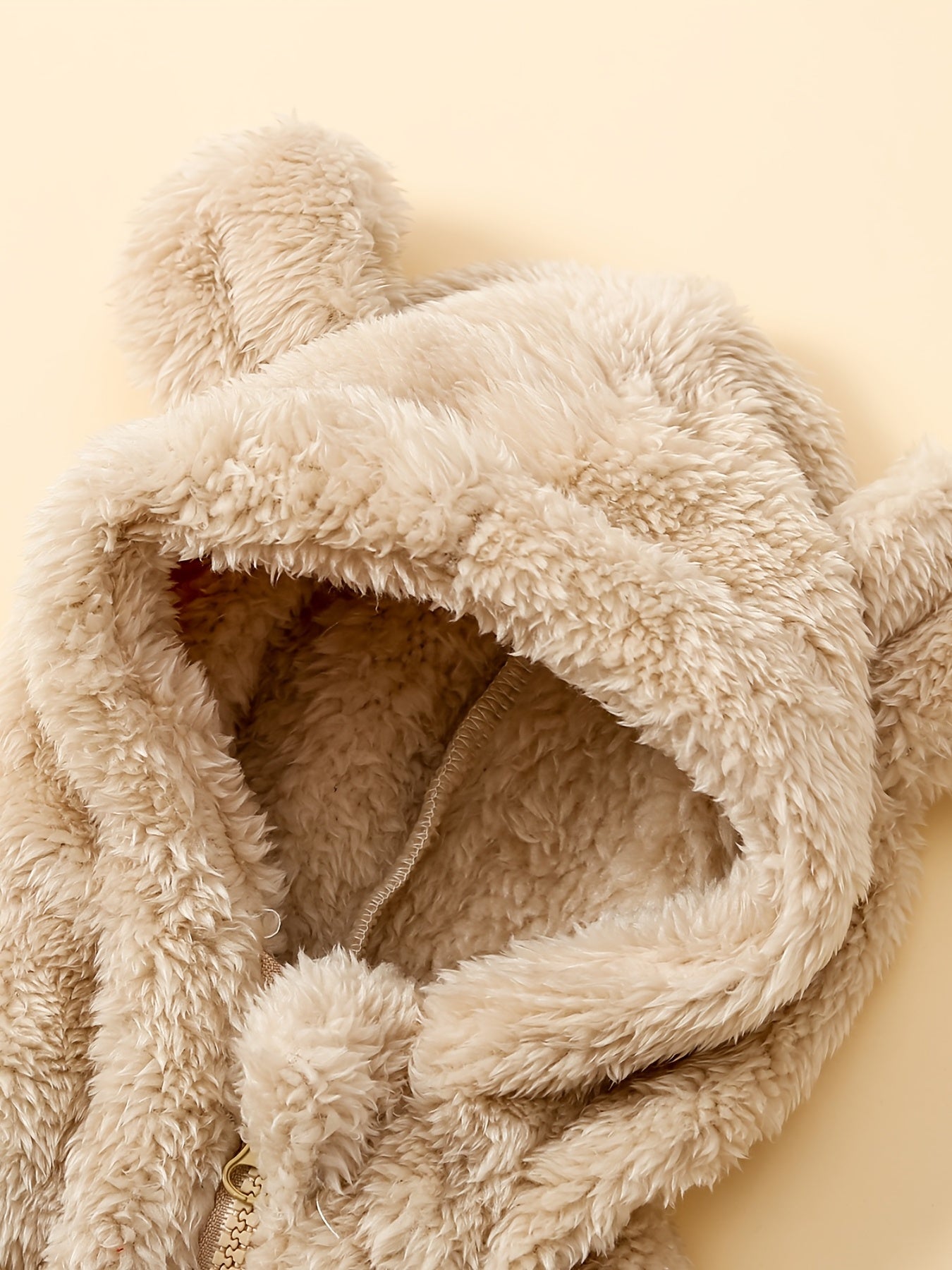 Unisex Baby Fleece Coat Bear Ears Hooded Zipper Jackets