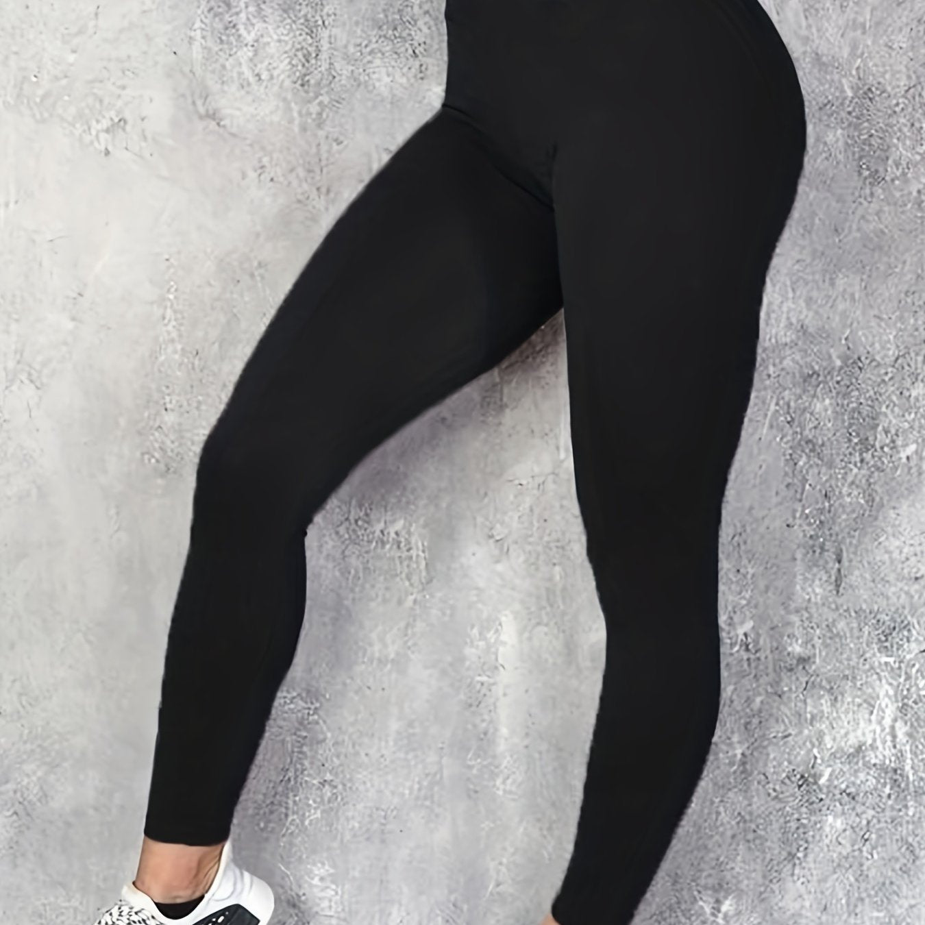  Women's High Waist Yoga Leggings, Letter Print Slim Fit