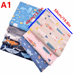 8pcs Cartoon Cotton Fabric Precut for DIY Sewing Patchwork Table Cloth