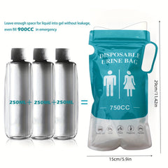 Disposable Urinal 750ML Camping Pee Bags 12pcs