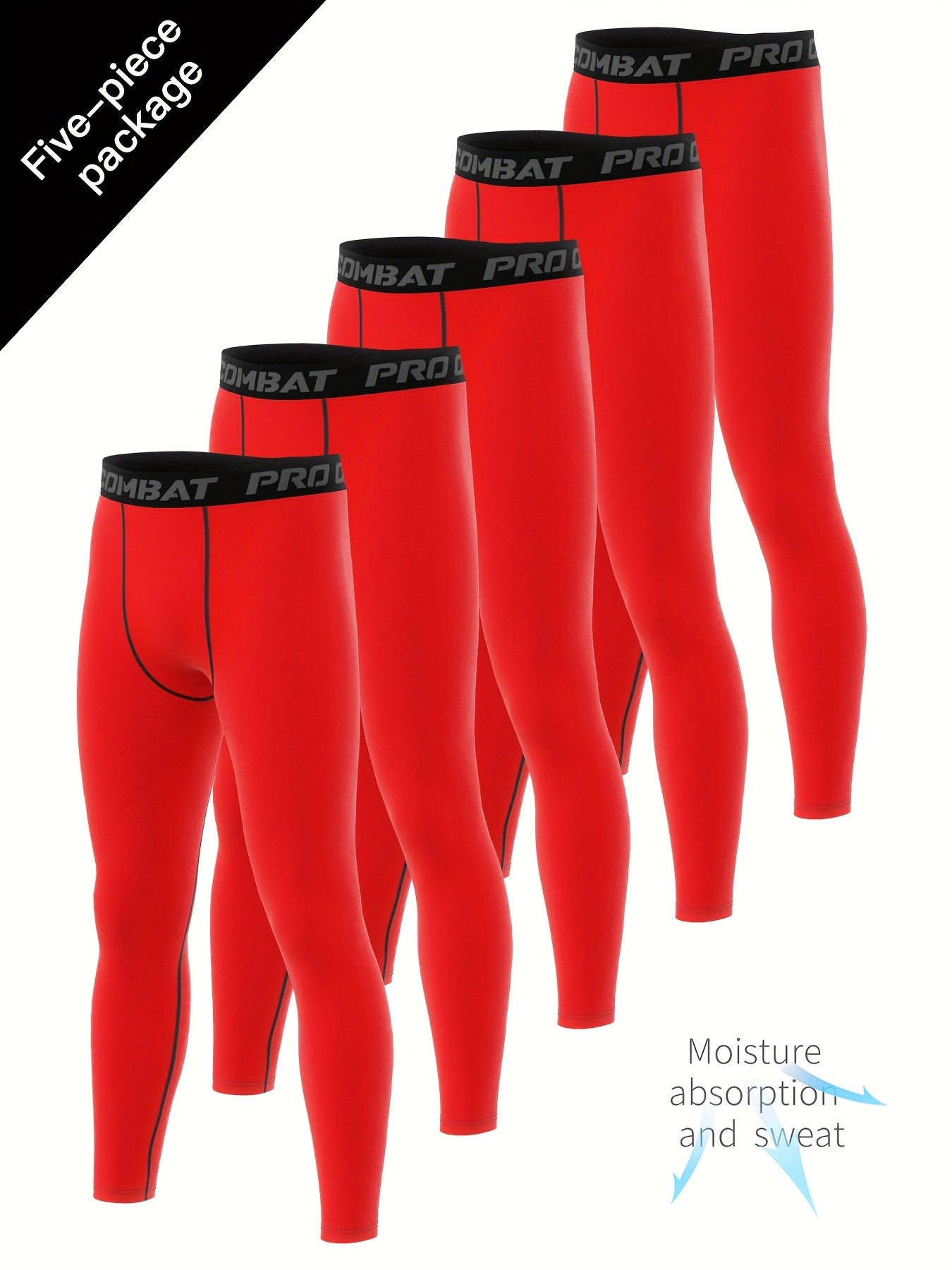 Men's Solid Pocket Leggings Quick Dry Sports Compression Pants