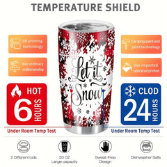 Christmas Printed Stainless Steel Water Cup 590ml Double Layer Vacuum Bottle