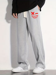 Men's Loose Fit Mopping Pants Casual Drawstring Joggers