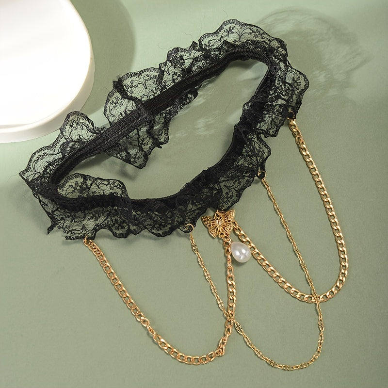 Lace Garter Tassel Chain Pearl Thigh Chain Bridal Accessory