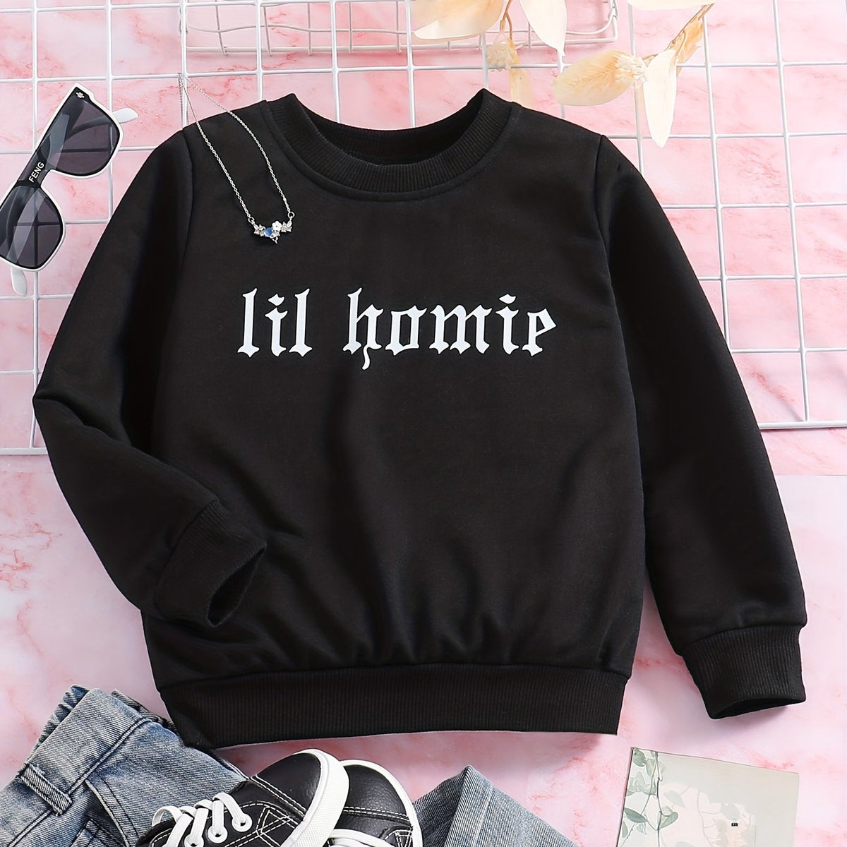 Boys Casual Pullover Sweatshirt Long Sleeve Crew Neck Tops