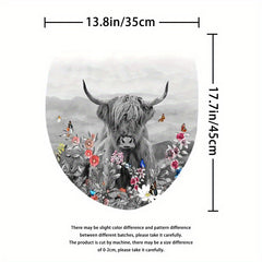 Cow Flower Shower Curtain & Rugs Set