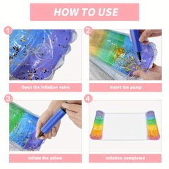 Glitter Gradient Inflatable Hammock for Pool & Lake with Sparkling Stars