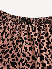 Leopard Print Pajama Set Cami Crop Top & Cozy Shorts