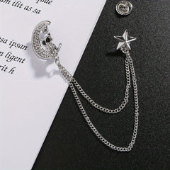 Moon Owl Brooch Alloy Artificial Diamond Clothing Accessories
