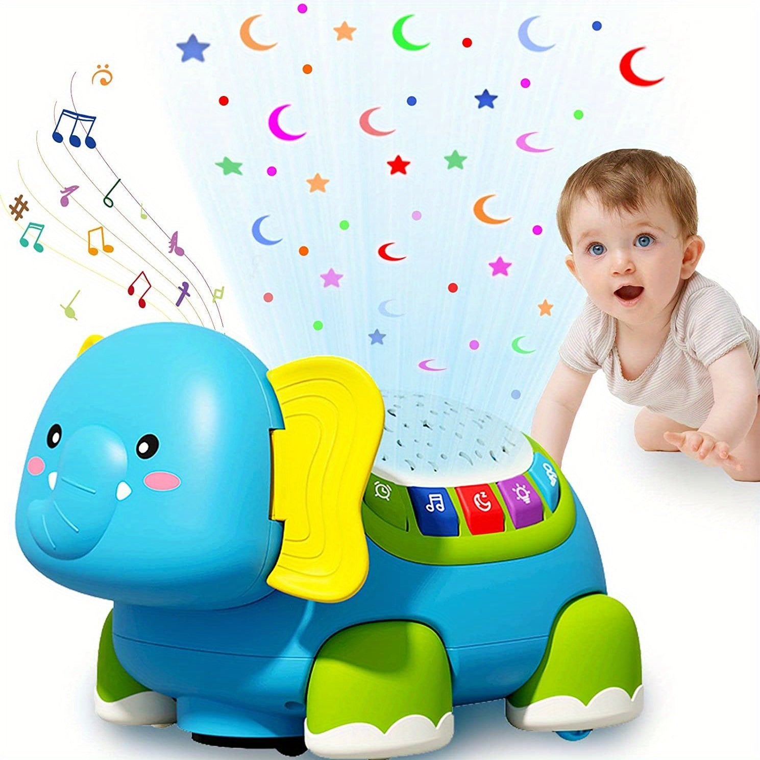 Elephant Musical Light-Up Baby Toy for 6-12 Months