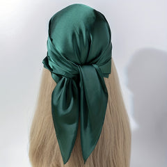 Classic Silk Square Scarf Satin Head Wrap Neckerchief Hair Accessories