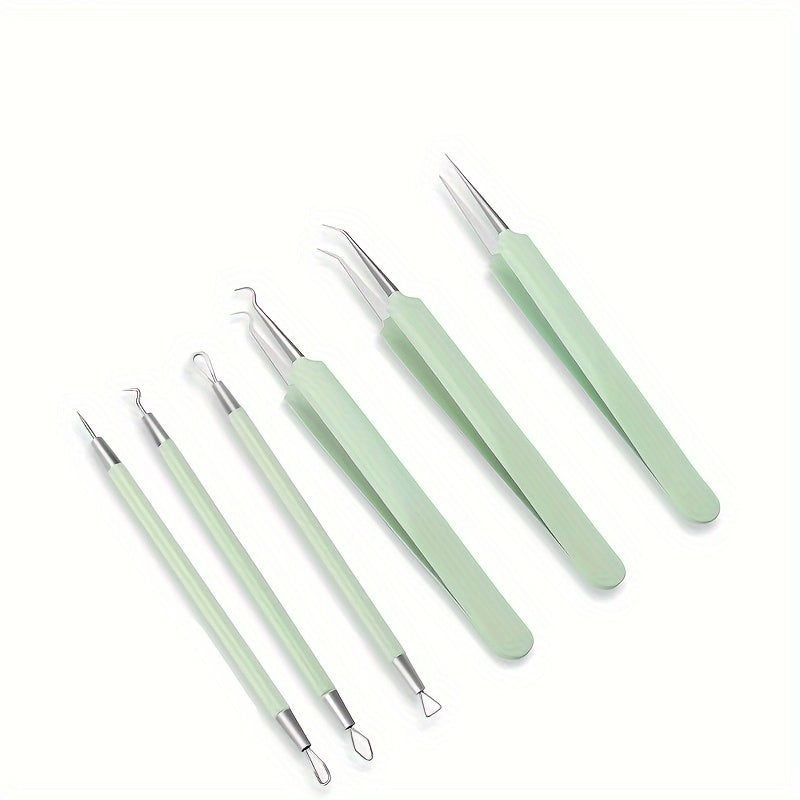 6pcs Acne Needle Blackhead Set Acne Squeezing Tool Acne Clip