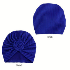 Front Twist Knot Turban Cap Embossed Pleated Head Wrap Hijab Elastic Bonnet