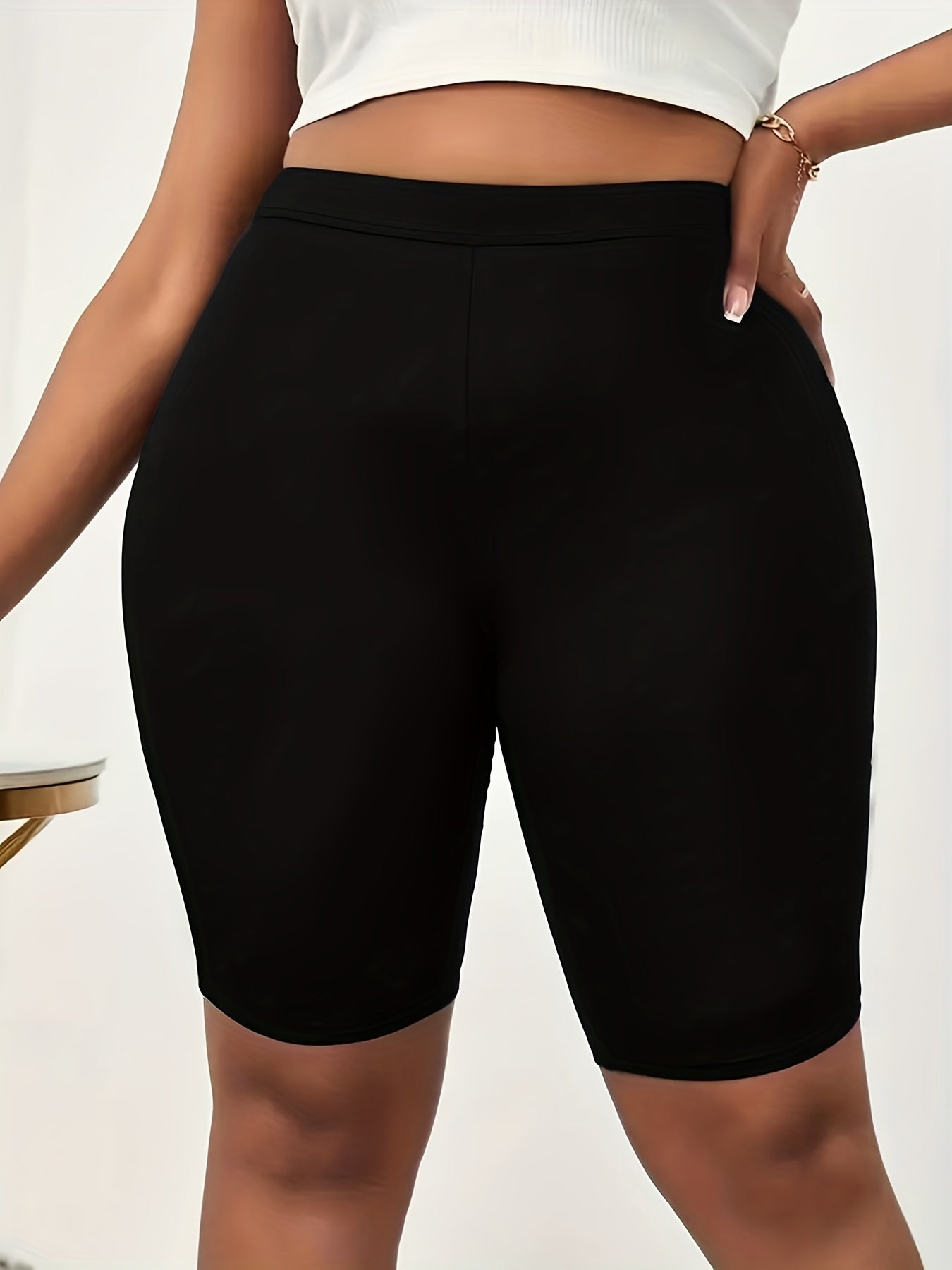  Casual Shorts Women's Plus Solid Soft Biker Shorts