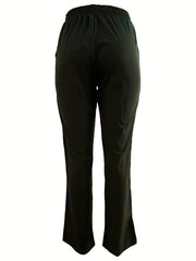 Drawstring Dual Pockets Wide Leg Pants Casual Wear