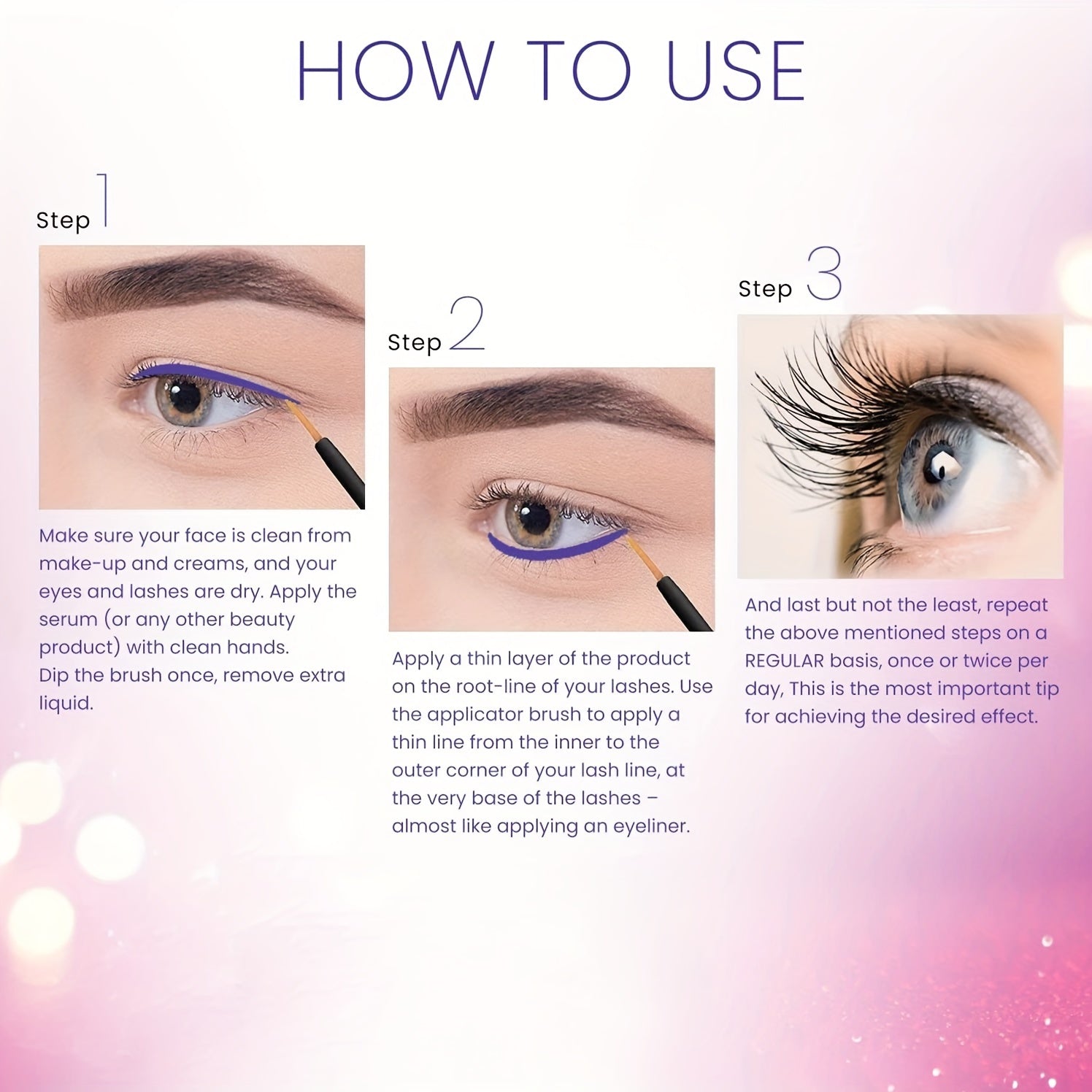 Natural Eyelash Serum for Thicker Eyelashes Faster Growth 8ml