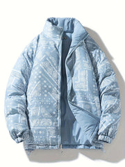 Men's Reversible Paisley Pattern Jacket for Fall Winter