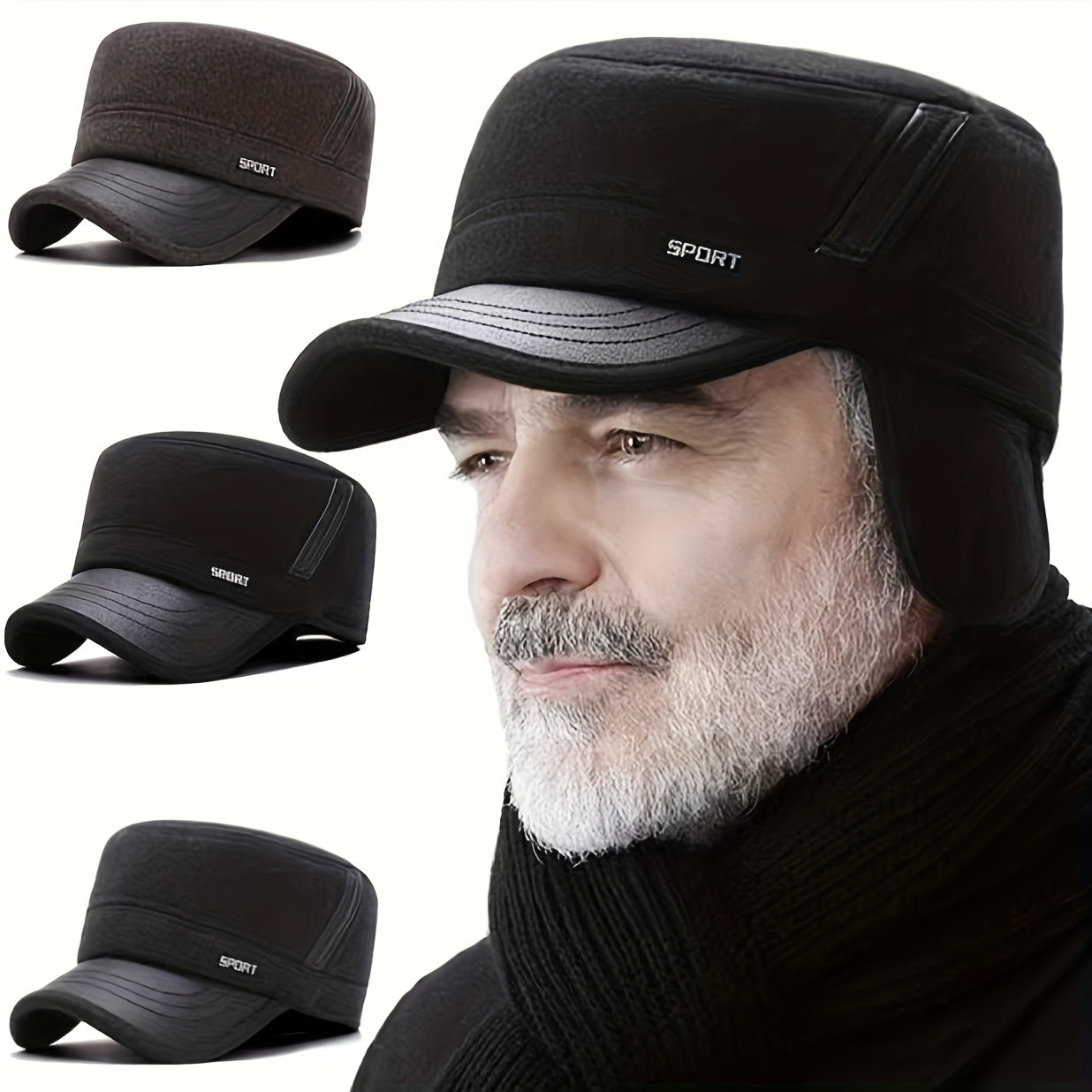 Winter Casual Windproof Warm Flat Cap For Middle aged And Elderly Men