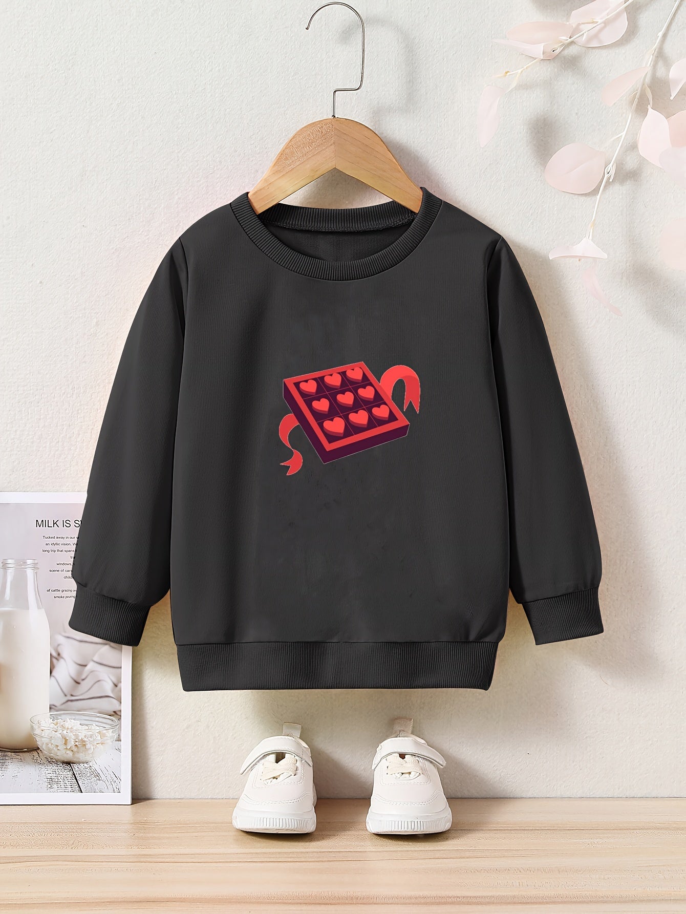 OERYUI Heart Chocolate Graphic Sweatshirt Kids Clothes Christmas