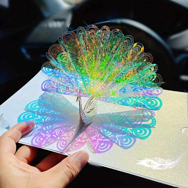 3D Peacock Greeting Card Thanksgiving Birthday Christmas with Envelope