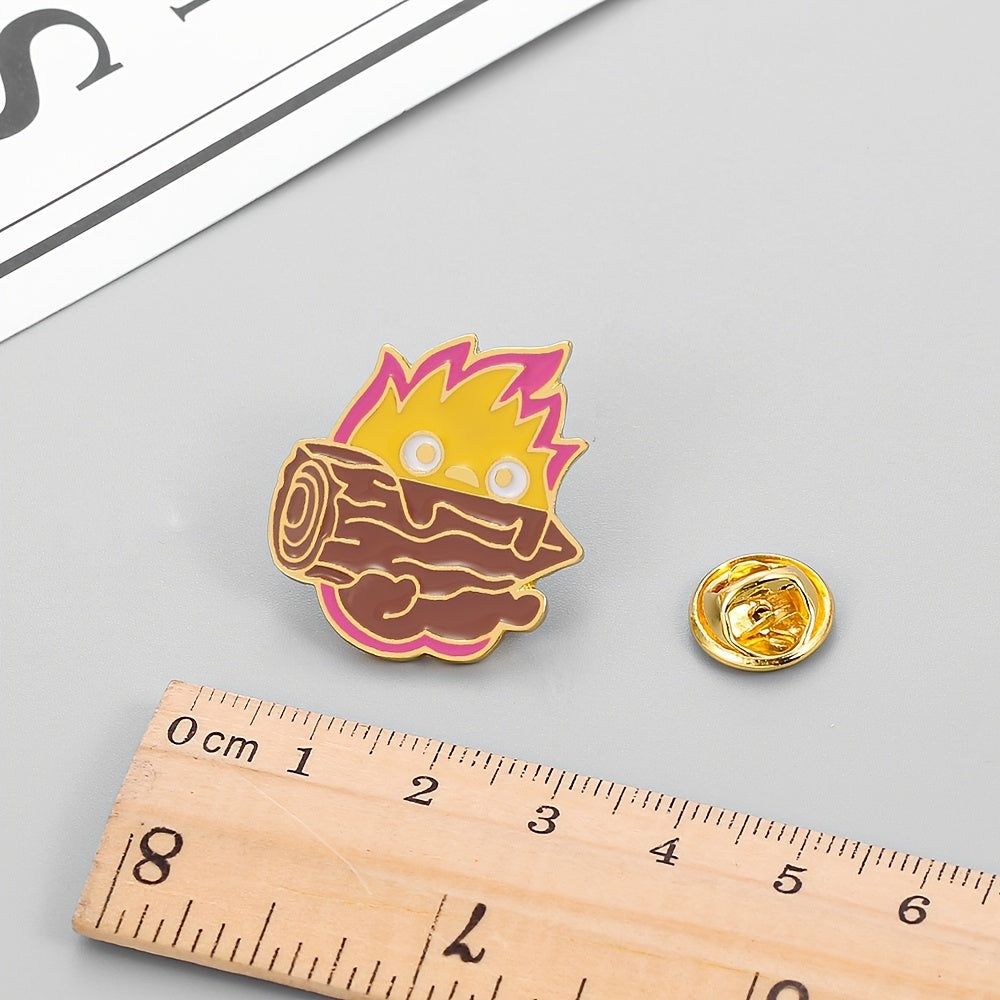 Anime Calcifer Enamel Pin Fire Elf Drip Oil Jewelry