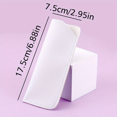 Stitch Detail Glasses Bag PU Leather Makeup Holder