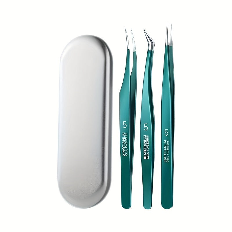 3pcs Acne Clip Blackhead Removal Tweezers Skin Care Tools