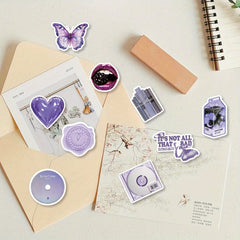 50 Purple Reusable Stickers Cartoon Animals DIY