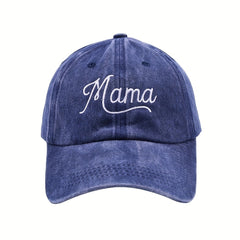 Mama Embroidery Baseball Cap Vintage Washed Dad Hat Adjustable Sunshade Sun Hats