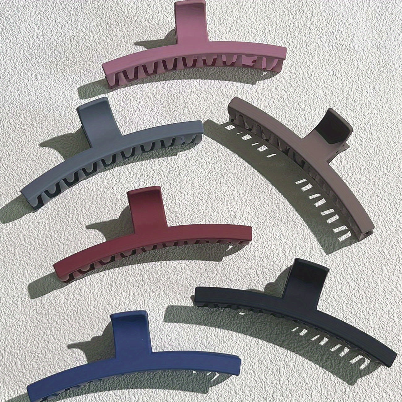 6pcs Large Hair Claw Frosted Non slip Shark Claw Hair Accessories