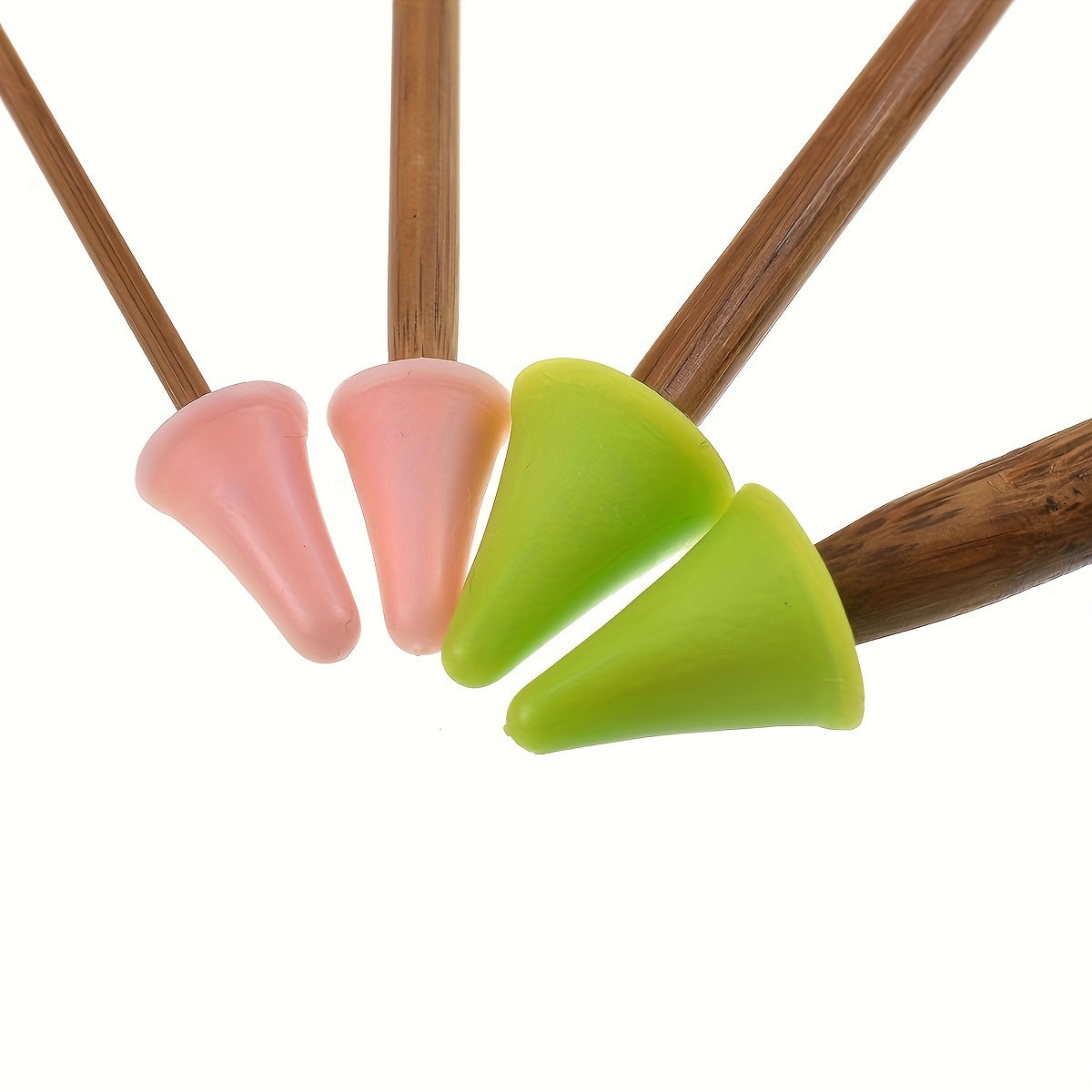 16pcs Knitting Needle Tip Protectors 2 Sizes Needle Tip Stoppers Rubber Nee