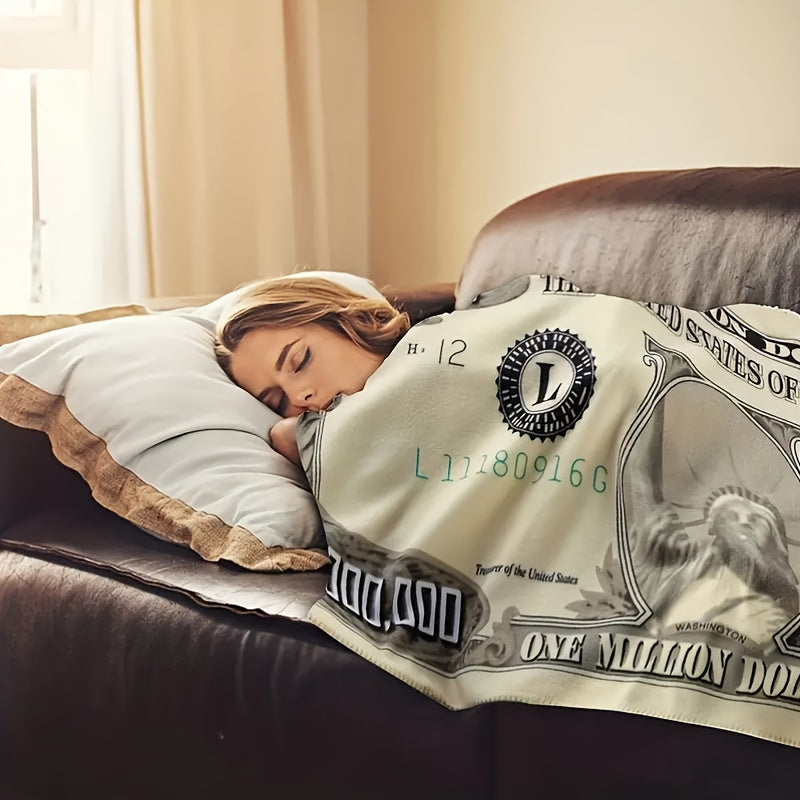 Funny Million Dollars Blanket for Camping, Picnic, Office
